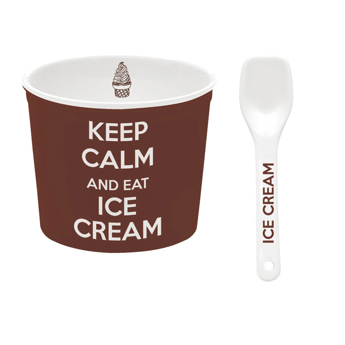 EASY LIFE Ciotola Gelato Con Cucchiaino In Scatola BROWN 1 EASY LIFE Ciotola Gelato Con Cucchiaino In Scatola BROWN