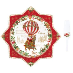 EASY LIFE Piatto Torta Con Paletta CHRISTMAS MEMORIES