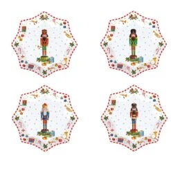 EASY LIFE Set 4 Piatti Dessert VINTAGE NUTCRACKERS