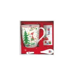 EASY LIFE Set Mug Con Cucchiaino E Sottobicchiere READY FOR CHRISTMAS