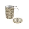 EASY LIFE Mug E Sottobicchiere In Porcellana Con Infusiera 350 Ml MAROCCO BLACK