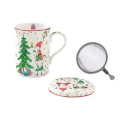 EASY LIFE Mug E Sottobicchiere Con Infusiera READY FOR CHRISTMAS