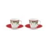 EASY LIFE Set 2 Tazzine Caffè Con Piattino CHRISTMAS BERRIES