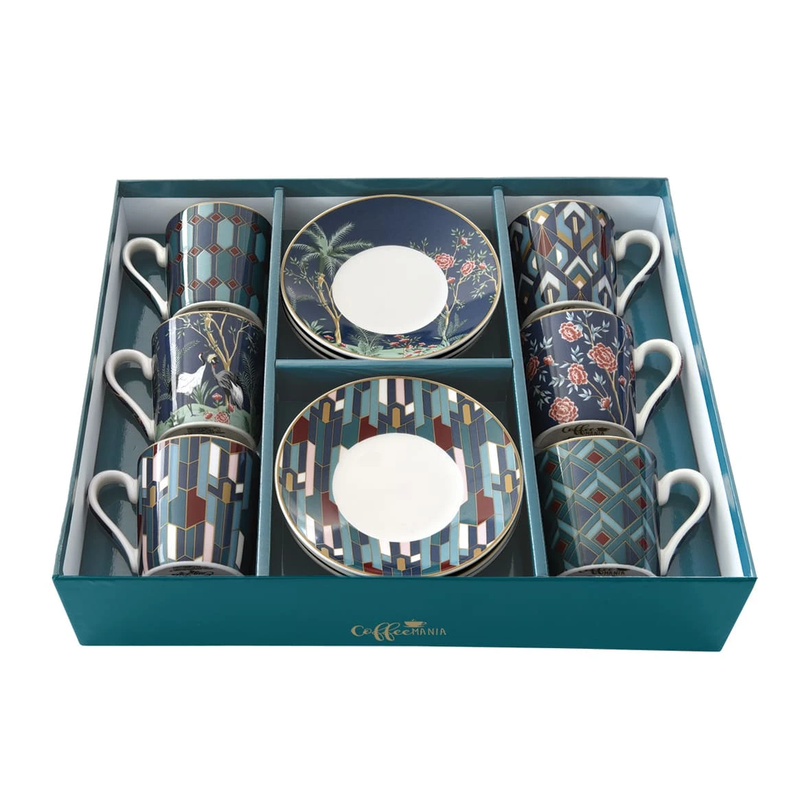 EASY LIFE Set 6 Tazzine Espresso 100 Ml C/piattini In Gift Box MANDALAY 1 EASY LIFE Set 6 Tazzine Espresso 100 Ml C/piattini In Gift Box MANDALAY