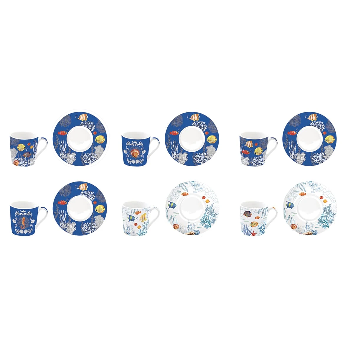 EASY LIFE Set 6 Tazzine Espresso Con Piattini AQUARIUM 2 EASY LIFE Set 6 Tazzine Espresso Con Piattini AQUARIUM - Image 2