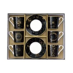 EASY LIFE Set 6 Tazzine Espr. 100 Ml C/piattini In Gift Box CELESTIAL