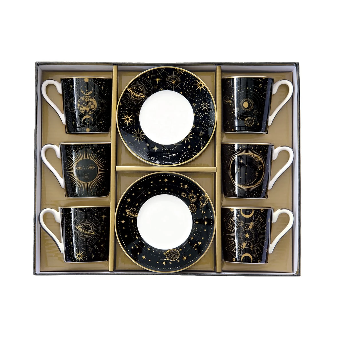 EASY LIFE Set 6 Tazzine Espr. 100 Ml C/piattini In Gift Box CELESTIAL 1 EASY LIFE Set 6 Tazzine Espr. 100 Ml C/piattini In Gift Box CELESTIAL