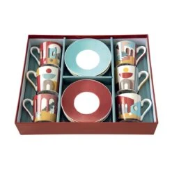EASY LIFE Set 6 Tazzine Espresso 100 Ml Con Piattini ILLUSION