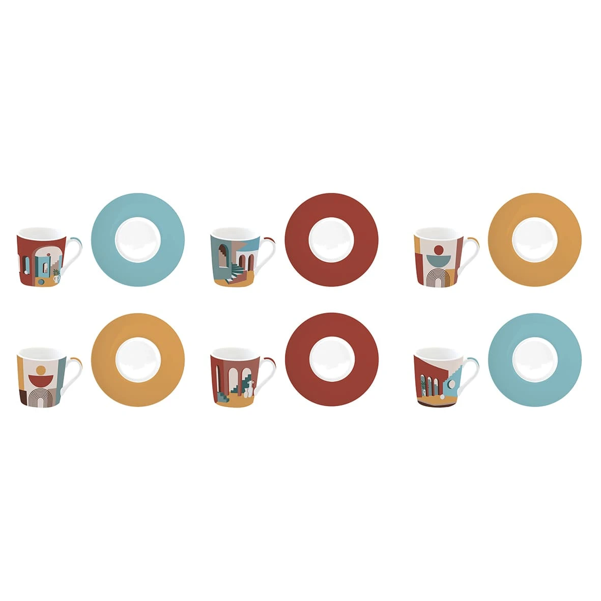 EASY LIFE Set 6 Tazzine Espresso 100 Ml Con Piattini ILLUSION 2 EASY LIFE Set 6 Tazzine Espresso 100 Ml Con Piattini ILLUSION - Image 2