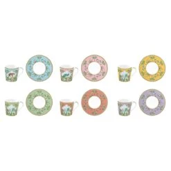 EASY LIFE Set 6 Tazzine Caffè Con Piattino PARADIS SAUVAGE