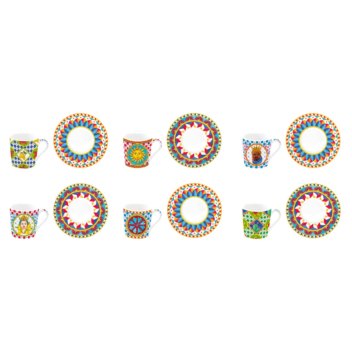 EASY LIFE Set 6 Tazzine Espresso Con Piattini SICILY 2 EASY LIFE Set 6 Tazzine Espresso Con Piattini SICILY - Image 2