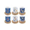 EASY LIFE Set 6 Tazzine Espresso Con Piattini In Bamboo AQUARIUM