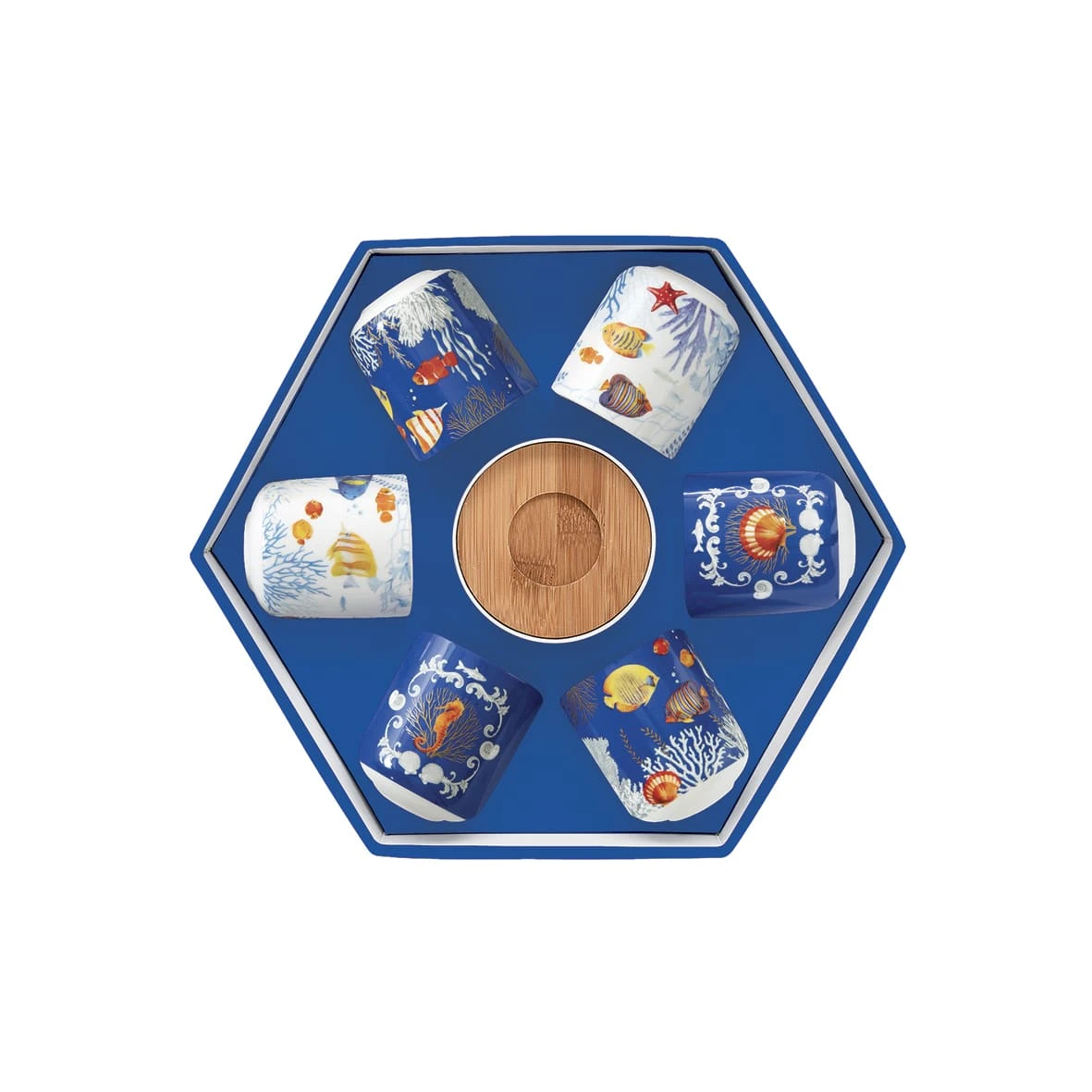 EASY LIFE Set 6 Tazzine Espresso Con Piattini In Bamboo AQUARIUM 2 EASY LIFE Set 6 Tazzine Espresso Con Piattini In Bamboo AQUARIUM - Image 2