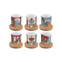 EASY LIFE Set 6 Tazzine Espresso 110 Ml Con Piattini In Bamboo ILLUSION