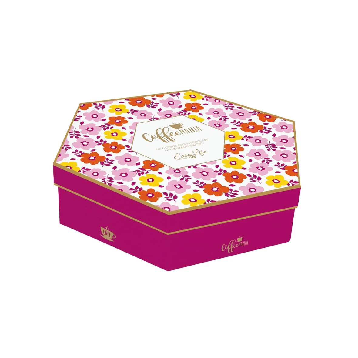 EASY LIFE Set 6 Tazzine Espresso Con Piattini In Bamboo 110ml FLOWER POWER 2 EASY LIFE Set 6 Tazzine Espresso Con Piattini In Bamboo 110ml FLOWER POWER - Image 2