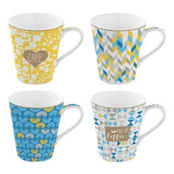 EASY LIFE Set 4 Mug In Porcellana 300ml CUP OF COFFEE