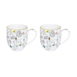 EASY LIFE Set 2 Mug FLEURS ET PAPILLONS
