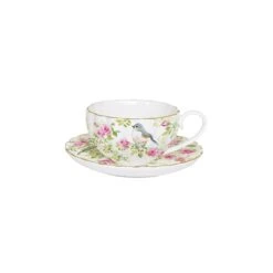 EASY LIFE Tazza Da Tea Con Piattino 200 Ml In Porcellana SPRING TIME