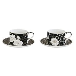 EASY LIFE Set 2 Tazze Con Piattino ART DECO & FLOWERS