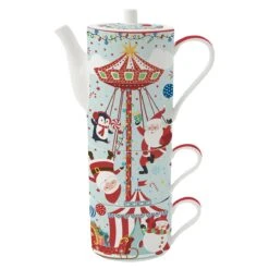 EASY LIFE Teiera Con 2 Tazze CHRISTMAS FRIENDS