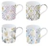 EASY LIFE Set 4 Tazze 350 Ml In Porcellana Decori Assortiti SHINE & COLOUR WINTER SEASON