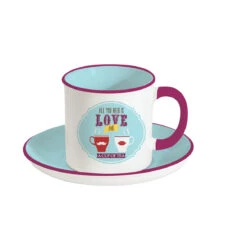 EASY LIFE Tazza Con Piattino In Stoneware 225ml In Scatola LIGHT BLUE