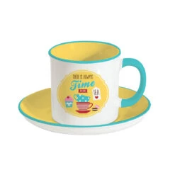 EASY LIFE Tazza Con Piattino In Stoneware 225ml In Scatola YELLOW