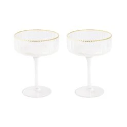 EASY LIFE Set 2 Coppe Champagne Con Filo Oro FESTIVE