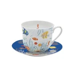 EASY LIFE Tazza Colazione Con Piatto AQUARIUM