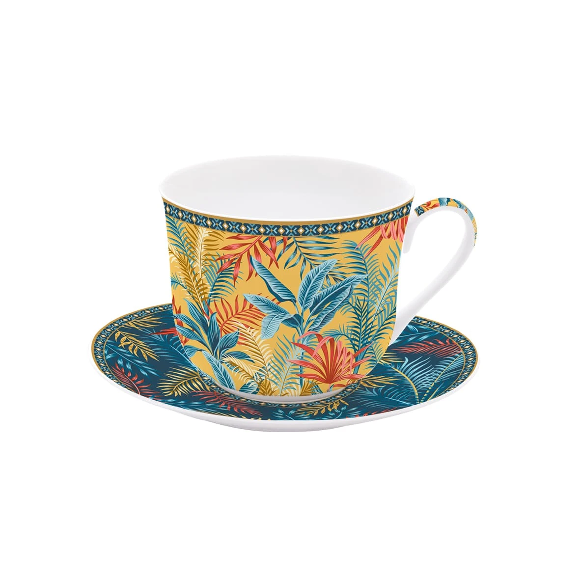 EASY LIFE Tazza Colazione Con Piatto 400 Ml In Porcellana EQUATORIAL 1 EASY LIFE Tazza Colazione Con Piatto 400 Ml In Porcellana EQUATORIAL