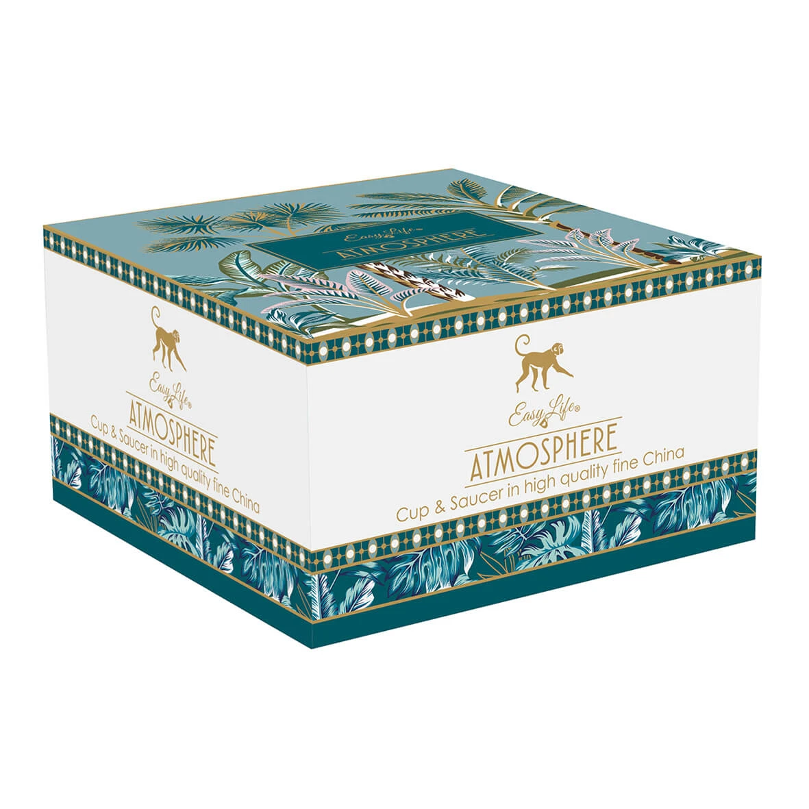EASY LIFE Tazza Colazione Con Piatto 400 Ml In Porcellana JUNGLE 2 EASY LIFE Tazza Colazione Con Piatto 400 Ml In Porcellana JUNGLE - Image 2