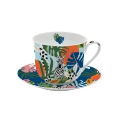 EASY LIFE Tazza Colazione Con Piatto 400 Ml TROPICAL VIBES