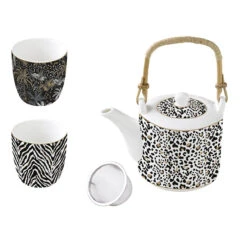 EASY LIFE Teiera Da 600 Ml Con 2 Bicchierini In Porcellana SAVANA