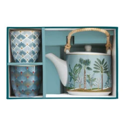 EASY LIFE Teiera Da 600 Ml Con 2 Bicchierini In Porcellana JUNGLE -Easy Life 1467 MOS9 box open