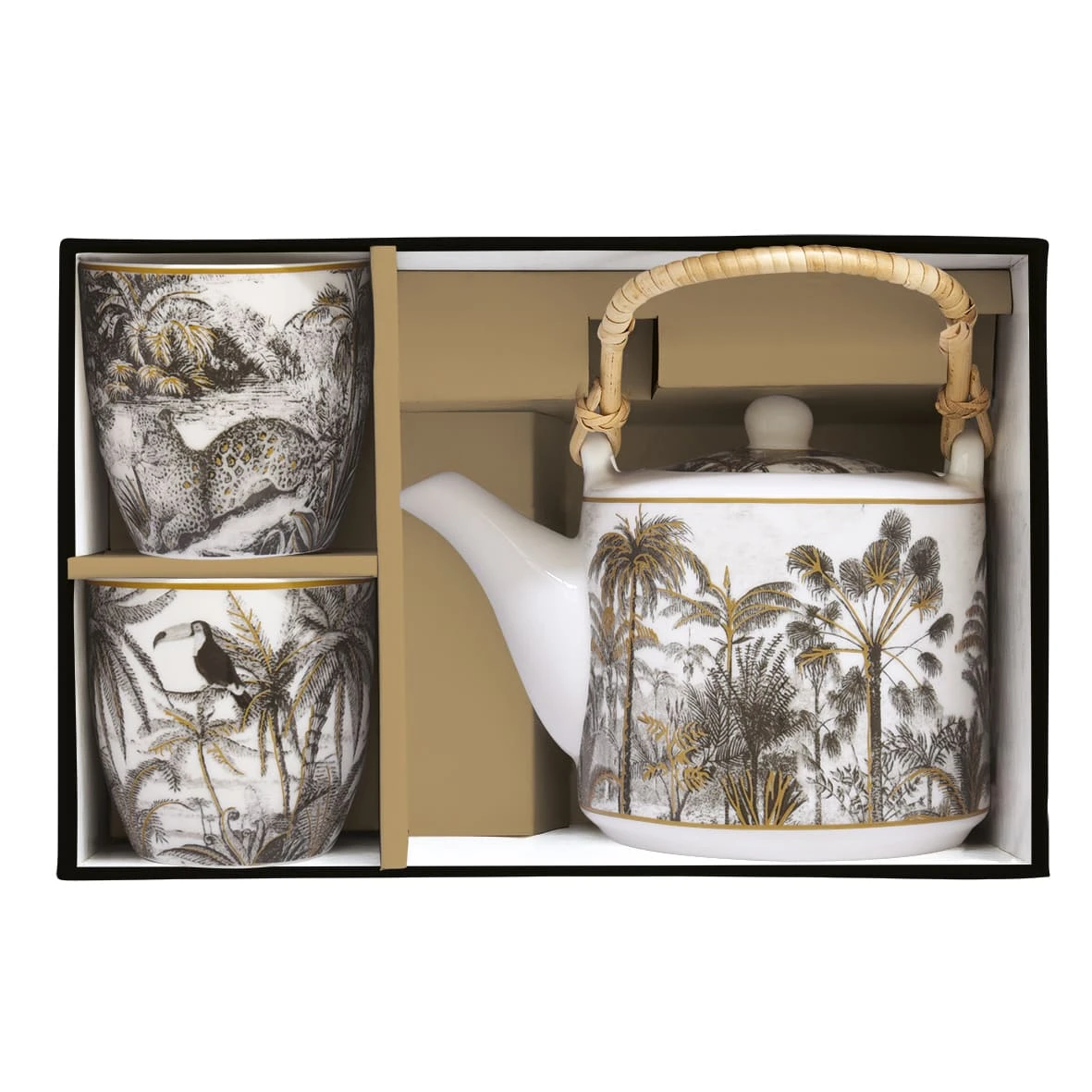 EASY LIFE Teiera 600 Ml Con Infusiera In Metallo E 2 Bicchierini 160 Ml In Porcellana RETRO 3 EASY LIFE Teiera 600 Ml Con Infusiera In Metallo E 2 Bicchierini 160 Ml In Porcellana RETRO - Image 3