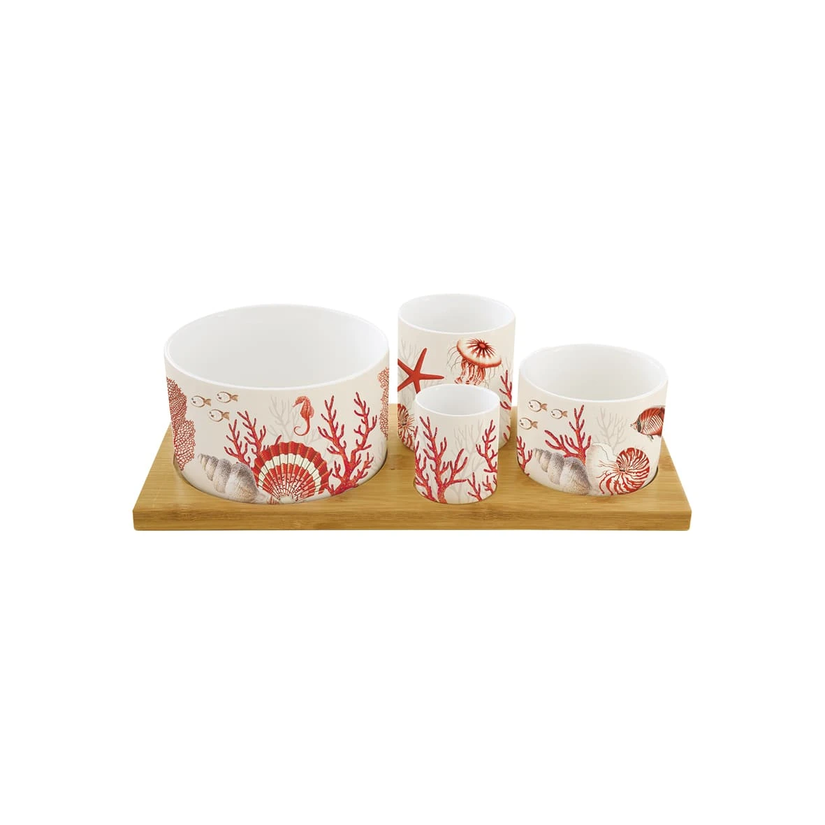 EASY LIFE Set Aperitivo Con 4 Ciotoline E Vassoio CORAL REEF 1 EASY LIFE Set Aperitivo Con 4 Ciotoline E Vassoio CORAL REEF