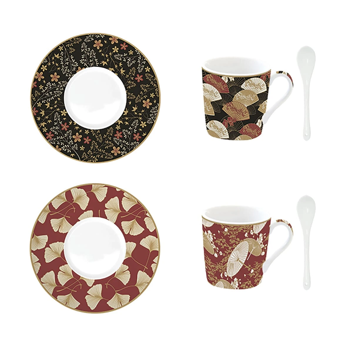 EASY LIFE Set 2 Tazzine Caffè Con Piattino KIMONO 1 EASY LIFE Set 2 Tazzine Caffè Con Piattino KIMONO