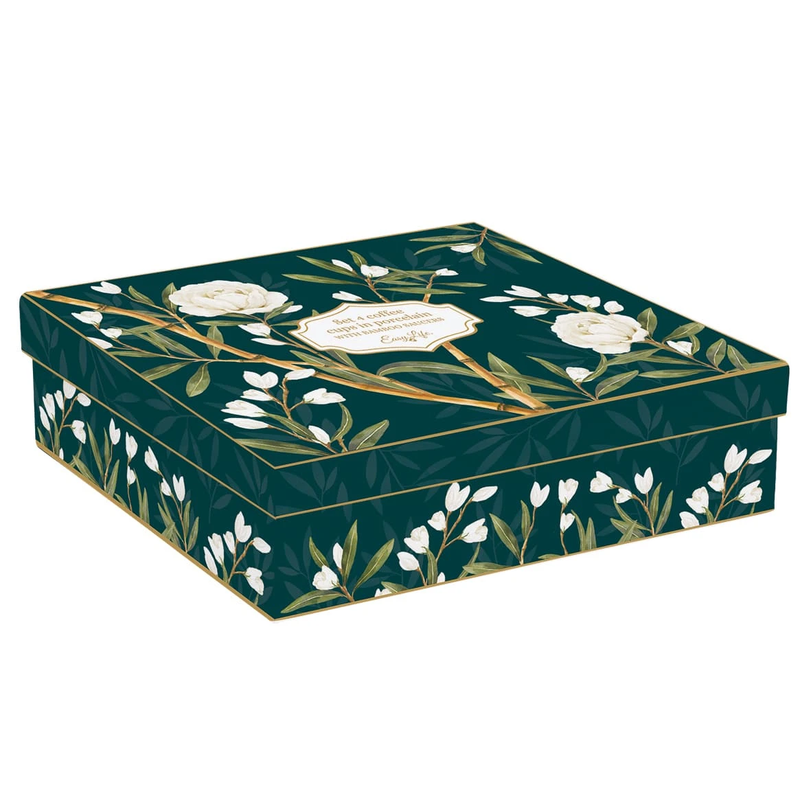 EASY LIFE Set 4 Bicchierini Con Piattino ROYAL PEONIES 2 EASY LIFE Set 4 Bicchierini Con Piattino ROYAL PEONIES - Image 2