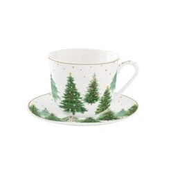 EASY LIFE Tazza Colazione Con Piatto FESTIVE TREES