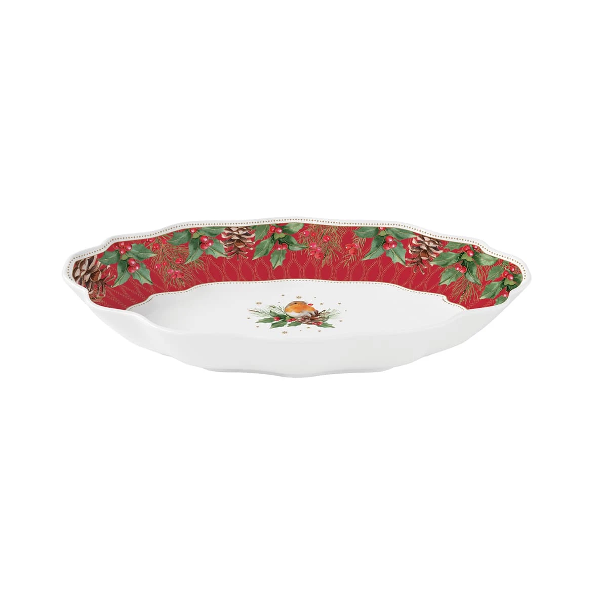 EASY LIFE Piatto Ovale Pettirosso CHRISTMAS BERRIES 2 EASY LIFE Piatto Ovale Pettirosso CHRISTMAS BERRIES - Image 2