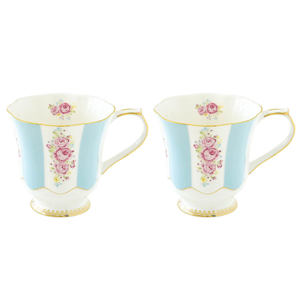 EASY LIFE Set 2 Mug In Porcellana 275 Ml In Scatola BLUE 1 EASY LIFE Set 2 Mug In Porcellana 275 Ml In Scatola BLUE