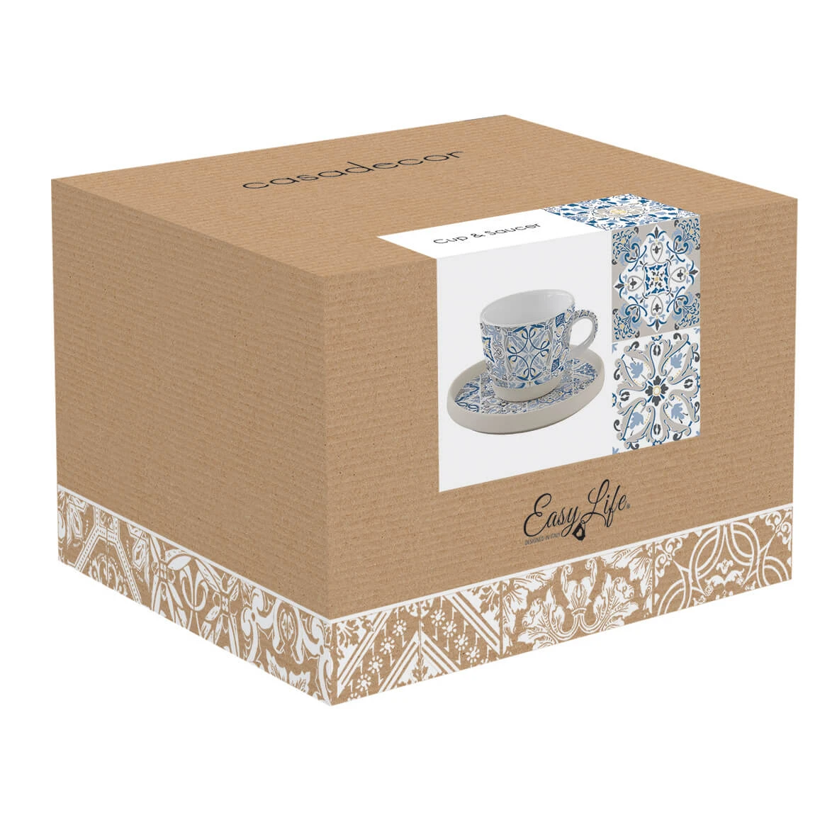 EASY LIFE Tazza Da The In Porcellana C/piattino 250 Ml BLUE 2 EASY LIFE Tazza Da The In Porcellana C/piattino 250 Ml BLUE - Image 2