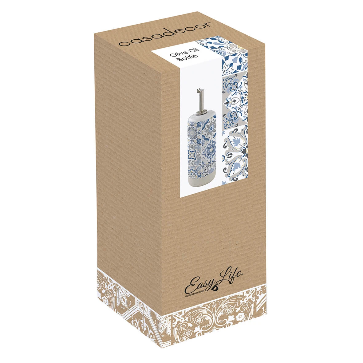 EASY LIFE Bottiglia Olio In Porcellana 250 Ml BLUE 2 EASY LIFE Bottiglia Olio In Porcellana 250 Ml BLUE - Image 2