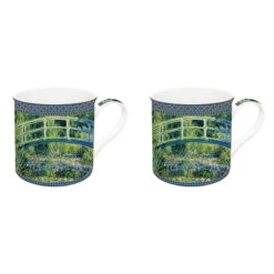 EASY LIFE Set 2 Tazze 300 Ml In Porcellana In Scatola Regalo WATER LILIES AND THE JAPANESE BRIDG