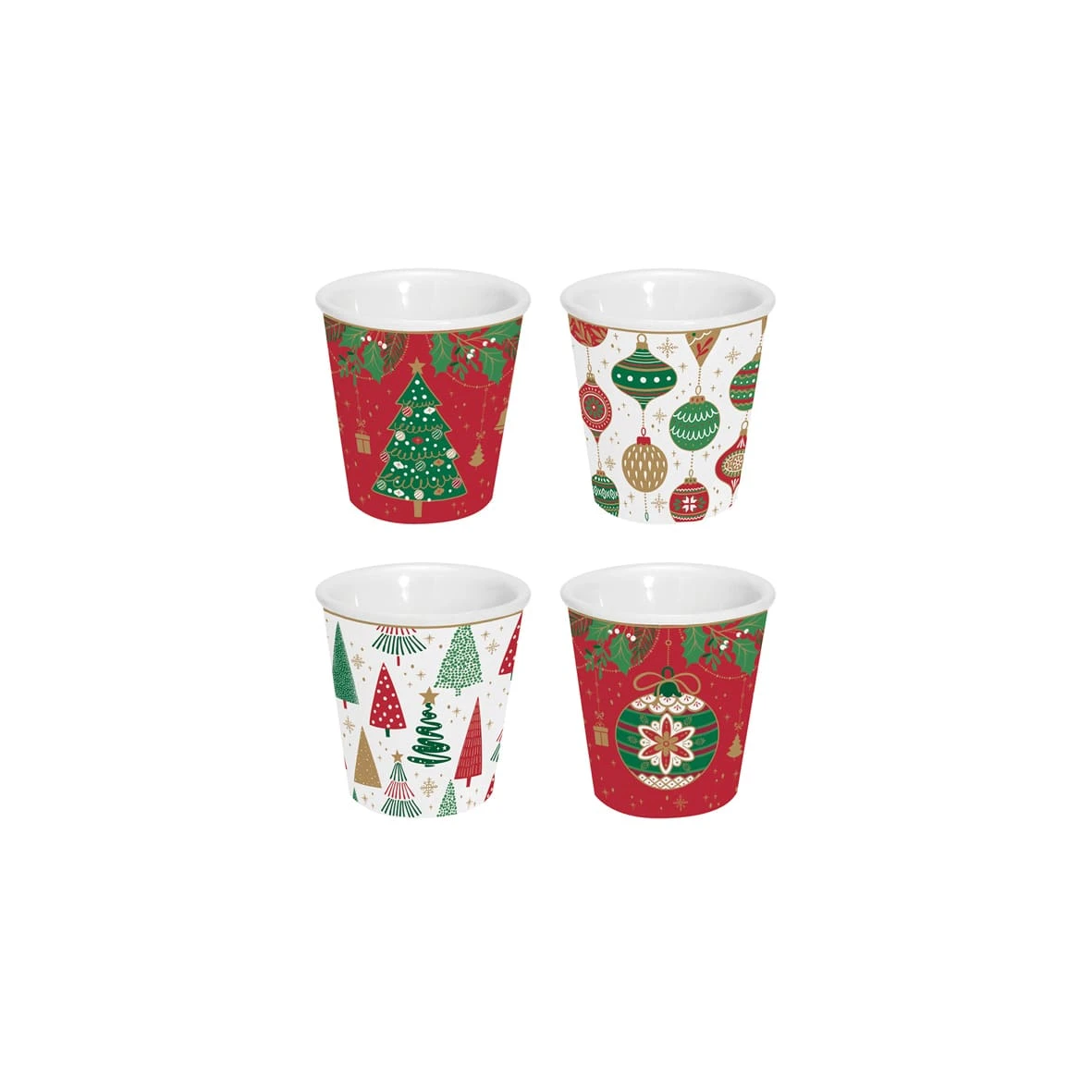 EASY LIFE Set 4 Bicchierini Caffè JINGLE BELLS 1 EASY LIFE Set 4 Bicchierini Caffè JINGLE BELLS