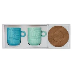 EASY LIFE Set 2 Mug Con Piattino TAKE A LOOP ASS.1 -Easy Life 1780 TLO1 BOX OPEN
