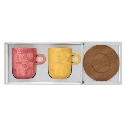 EASY LIFE Set 2 Mug Con Piattino TAKE A LOOP ASS.2 -Easy Life 1780 TLO2 BOX OPEN