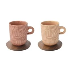 EASY LIFE Set 2 Mug Con Piattino TAKE A LOOP ASS.4