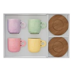 EASY LIFE Set 4 Tazzine Espresso Con Piattino TAKE A LOOP ASS.6 5 EASY LIFE Set 4 Tazzine Espresso Con Piattino TAKE A LOOP ASS.6 -Easy Life 1782 TLO6 BOX OPEN