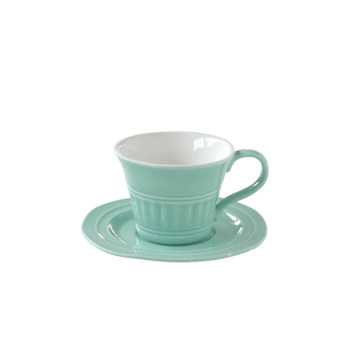 EASY LIFE Set 6 Tazze Da The 250 Ml Con Piattino In Porcellana AQUA 1 EASY LIFE Set 6 Tazze Da The 250 Ml Con Piattino In Porcellana AQUA